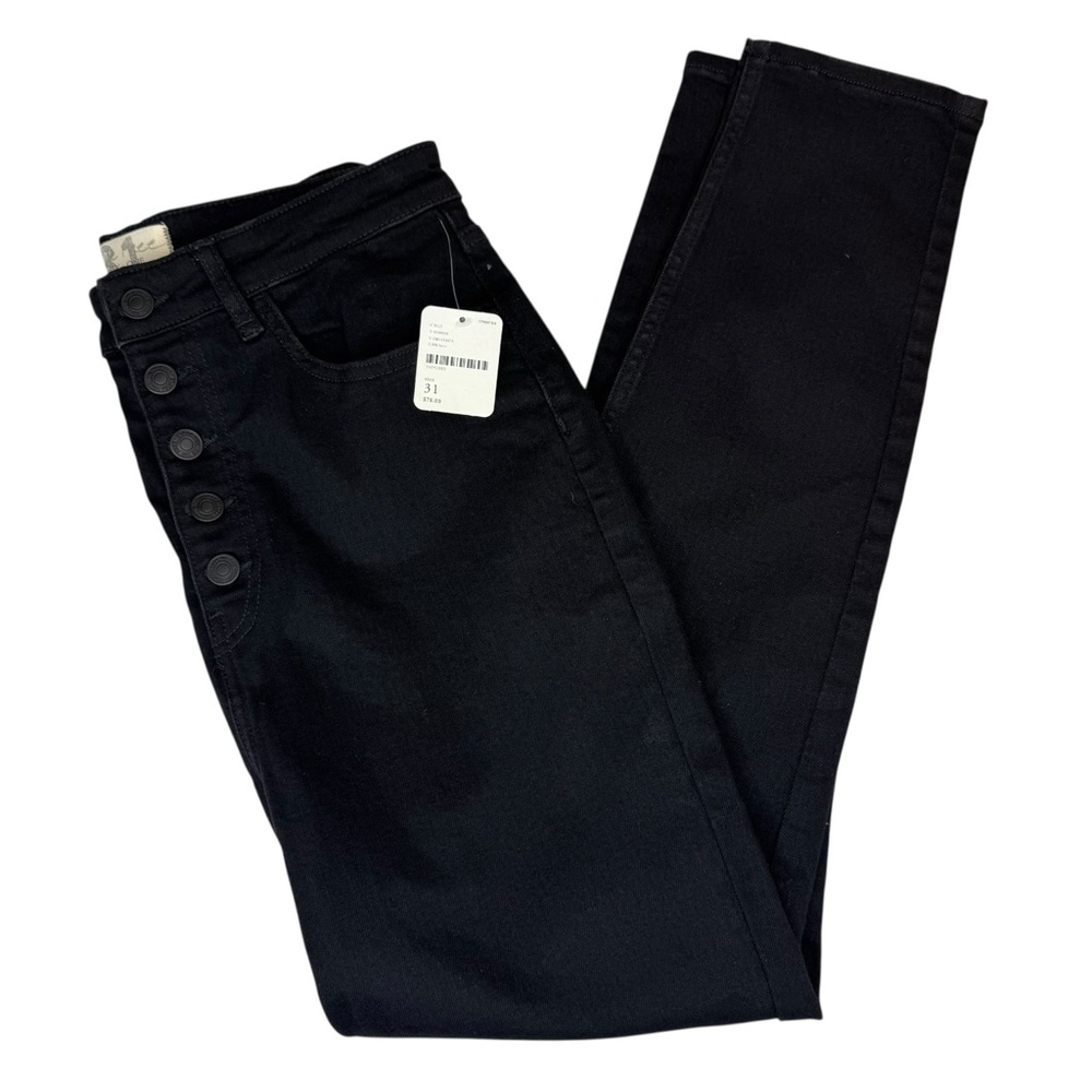 We The Free Black Skinny High Rise Jeans Distressed 31